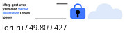 Lock icon representing data security connected to a cloud symbol. Ideal for cloud computing, data protection, cybersecurity, online privacy, secure storage, IT solutions, technology services. Banner. Cloud Storage Security with Lock Icon and Cloud Graphic. Стоковая иллюстрация, агентство Ingram Publishing / Фотобанк Лори