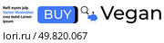 BUY button in blue and black, person with magnifying glass, large Vegan text. Ideal for online shopping, vegan products, e-commerce, ethical consumerism, digital marketing, web design. Simple Vegan Shopping Online Concept with Buy Button and Vector Illustration. Стоковая иллюстрация, агентство Ingram Publishing / Фотобанк Лори