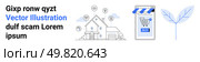 House with connectivity icons, mobile shop app with Buy button, and leaf outline. Ideal for e-commerce, real estate, technology, online services, environmental causes, web design, marketing. Landing. Modern Vector Elements for E-Commerce, Real Estate, and Environmental Themes. Стоковая иллюстрация, агентство Ingram Publishing / Фотобанк Лори