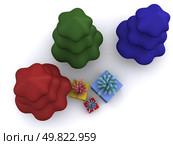 abstract christmas tree with present boxes. 3d. Стоковое фото, агентство Ingram Publishing / Фотобанк Лори