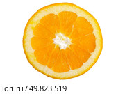 Macro orange slice isolated on white background. Стоковое фото, агентство Ingram Publishing / Фотобанк Лори