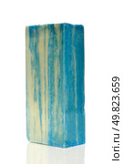 Blue Soap Bar isolated on white background. Стоковое фото, агентство Ingram Publishing / Фотобанк Лори