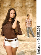 beautiful young couple. different senses. Стоковое фото, агентство Ingram Publishing / Фотобанк Лори