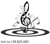Musical notes background with lines. Vector illustration. Стоковая иллюстрация, агентство Ingram Publishing / Фотобанк Лори