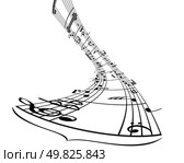 Music background with different notes on the white. Стоковая иллюстрация, агентство Ingram Publishing / Фотобанк Лори