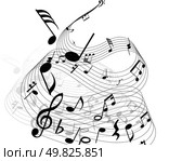 Music background with different notes on the white. Стоковая иллюстрация, агентство Ingram Publishing / Фотобанк Лори