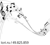 Music background with different notes on the white. Стоковая иллюстрация, агентство Ingram Publishing / Фотобанк Лори