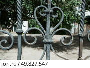 Фрагмент ограды  старинной городской усадьбы в Астрахани. Стоковое фото, фотограф Павел Просянов / Фотобанк Лори