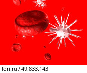 virus in human blood. 3d. Стоковое фото, агентство Ingram Publishing / Фотобанк Лори