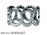 Silver bracelet isolated on white a background. Стоковое фото, агентство Ingram Publishing / Фотобанк Лори