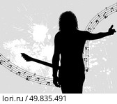Rock group guitarist. Vector illustration for design use. Стоковая иллюстрация, агентство Ingram Publishing / Фотобанк Лори