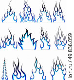 Set of different fire patterns for design use. Стоковая иллюстрация, агентство Ingram Publishing / Фотобанк Лори