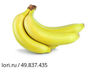Bunch of yellow bananas isolated on white background. Стоковое фото, агентство Ingram Publishing / Фотобанк Лори
