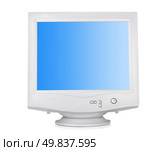 CRT monitor isolated on a white background. Clipping path. Стоковое фото, агентство Ingram Publishing / Фотобанк Лори
