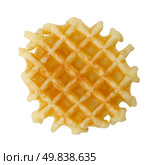 Crisp waffle isolated on white background. Стоковое фото, агентство Ingram Publishing / Фотобанк Лори