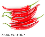 Hot chili peppers isolated on a white background. Стоковое фото, агентство Ingram Publishing / Фотобанк Лори