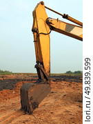 part of Excavator Loader with backhoe. Стоковое фото, агентство Ingram Publishing / Фотобанк Лори