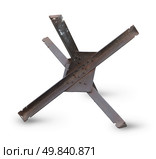 Antitank defence isolated on a white background. Стоковое фото, агентство Ingram Publishing / Фотобанк Лори