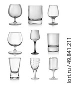 Goblets for hard liquors isolated on white. Стоковое фото, агентство Ingram Publishing / Фотобанк Лори