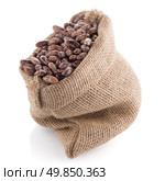 Pinto beans bag on white background. Стоковое фото, агентство Ingram Publishing / Фотобанк Лори