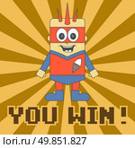 little hero cartoon character vector graphic art illustration. little hero cartoon character. Стоковая иллюстрация, агентство Ingram Publishing / Фотобанк Лори