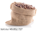 Pinto beans bag on white background. Стоковое фото, агентство Ingram Publishing / Фотобанк Лори