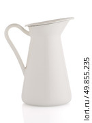 White ceramic pitcher isolated on white background. Стоковое фото, агентство Ingram Publishing / Фотобанк Лори