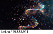 A digital depiction of a double-strand of brightly colored lights, intertwining and creating a vibrant display. Стоковое AI-изображение, AI-художник Данила Большаков / Фотобанк Лори