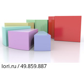 colored pie chart is divided into parts with the leadership of one of the parts. 3d. Стоковое фото, агентство Ingram Publishing / Фотобанк Лори