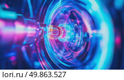 Cybernetic core with swirling pink & blue light. Rings and circuits radiate electric energy in an abstract, futuristic motion graphic. Стоковое AI-видео, аниматор Данила Большаков / Фотобанк Лори