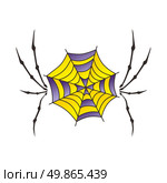 color retro spiderweb theme vector art illustration. color spiderweb art. Стоковая иллюстрация, агентство Ingram Publishing / Фотобанк Лори