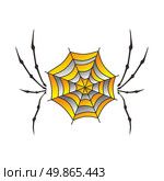color retro spiderweb theme vector art illustration. color spiderweb art. Стоковая иллюстрация, агентство Ingram Publishing / Фотобанк Лори