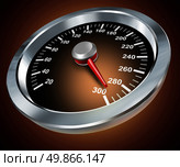 Speed symbol with a race car speedometer from a speeding red hot dashboard as a concept of extreme acceleration velocity and power with a moving gauge. Стоковое фото, агентство Ingram Publishing / Фотобанк Лори