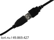 Connected usb cable isolated on white. Стоковое фото, агентство Ingram Publishing / Фотобанк Лори