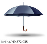 Black opened Umbrella protection as an insurance and safe conservative business symbol of financial security. Стоковое фото, агентство Ingram Publishing / Фотобанк Лори