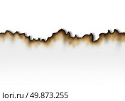 Burnt paper with a white blank background as a symbol of fire damage and insurance caused by arson or burning accident. Стоковое фото, агентство Ingram Publishing / Фотобанк Лори