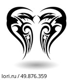 Hand Drawn Tribal Tattoo in Wings Shape. Стоковая иллюстрация, агентство Ingram Publishing / Фотобанк Лори