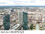 Aerial Frankfurt am Mine Skyscraper skyline building  Germany. Стоковое фото, агентство Ingram Publishing / Фотобанк Лори