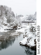 Beautiful Snowfall winter landscape Shirakawago Japan. Стоковое фото, агентство Ingram Publishing / Фотобанк Лори