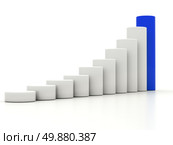 chart success of the cylinders on a white background with blue leader. 3d. Стоковое фото, агентство Ingram Publishing / Фотобанк Лори