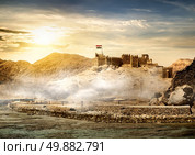 Island of pharaohs in Taba at the sunrise. Стоковое фото, агентство Ingram Publishing / Фотобанк Лори