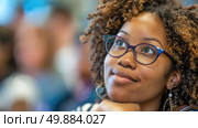 Close-up of a person wearing glasses. Стоковое AI-изображение, AI-художник Данила Большаков / Фотобанк Лори