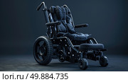 A large wheelchair with two seats and wheels, designed to accommodate two people simultaneously. Стоковое AI-изображение, AI-художник Данила Большаков / Фотобанк Лори