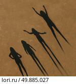 Child achievement and the power of success dreaming through the imagination of children as the shadow of a young person jumping up and soaring to freedom as a growth metaphor for childhood potential in education and future potential.
 Стоковое фото, агентство Ingram Publishing / Фотобанк Лори