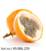 Passion fruit maracuja granadilla on white background. Стоковое фото, агентство Ingram Publishing / Фотобанк Лори