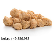 Soya chunks isolated on white background. Closeup. Стоковое фото, агентство Ingram Publishing / Фотобанк Лори