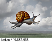 Transforming for success as a business concept for adapting and evolving for a more aggressive strategy as a snail changing into a cheetah shape to become more competitive. Стоковое фото, агентство Ingram Publishing / Фотобанк Лори