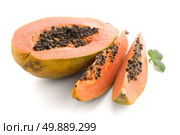 Fresh and tasty papaya on white background. Стоковое фото, агентство Ingram Publishing / Фотобанк Лори