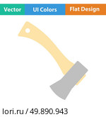 Flat design icon of camping axe in ui colors. Vector illustration. Стоковая иллюстрация, агентство Ingram Publishing / Фотобанк Лори