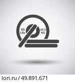 Barbell disks icon on gray background with round shadow. Vector illustration. Стоковая иллюстрация, агентство Ingram Publishing / Фотобанк Лори